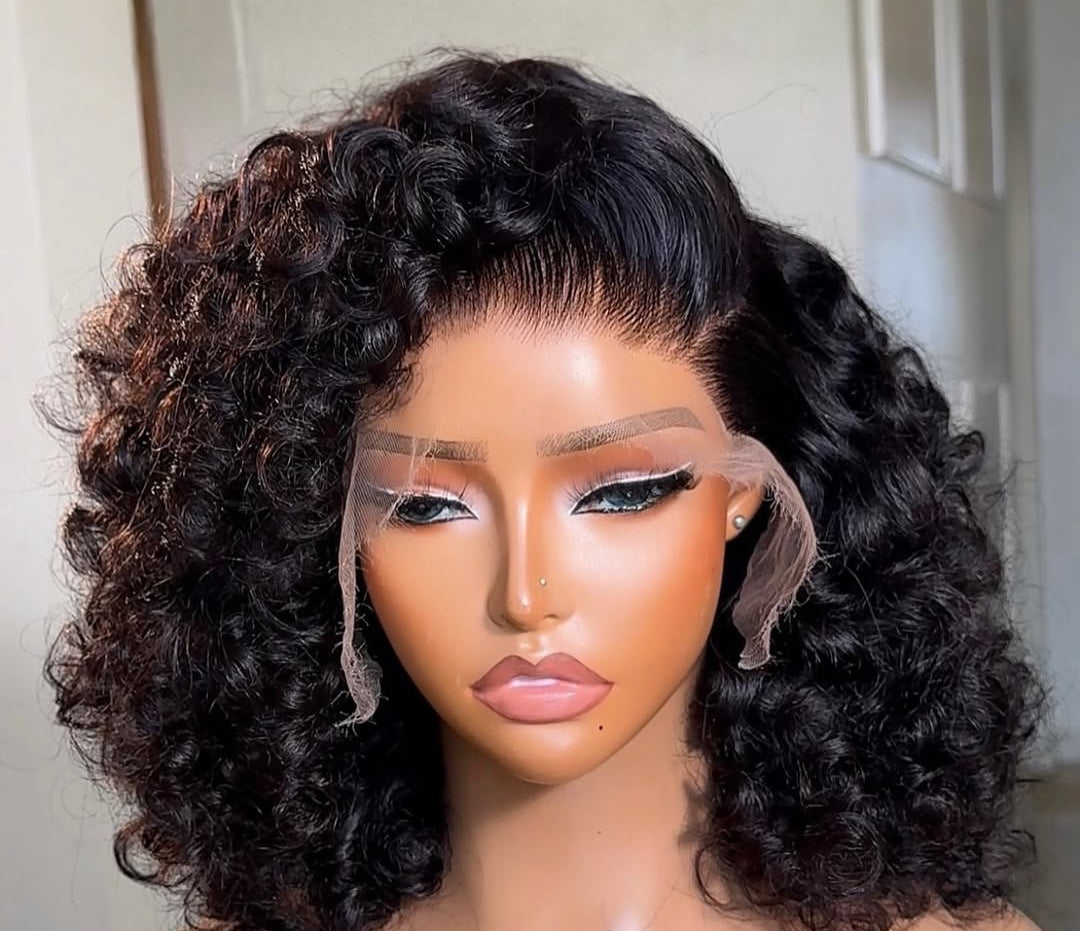 100% human hair velvet curly bouncy wig